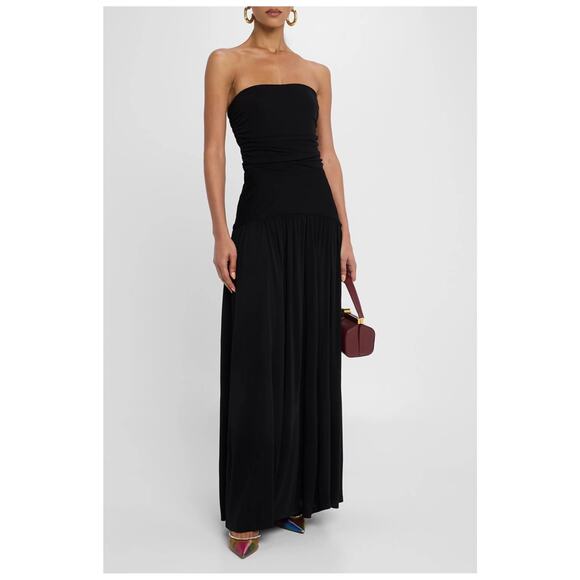 STAUD Mariana Strapless Maxi Dress - Black - Size Medium - Picture 1 of 7
